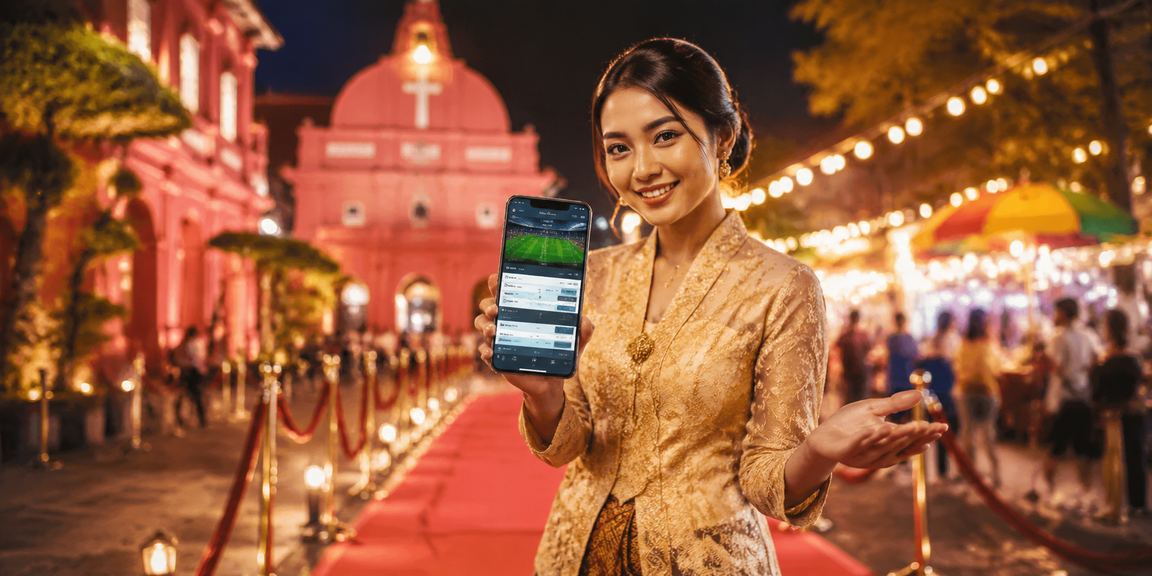 A female user in Melaka following sports betting via the online platform